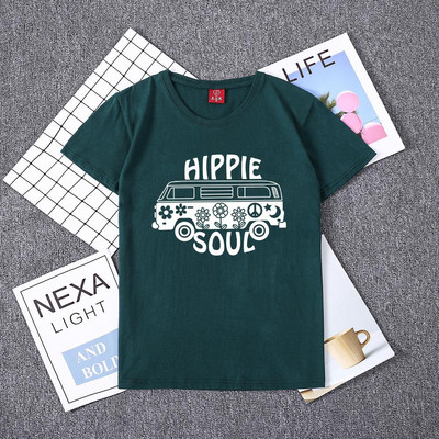 Καθημερινή γυναικεία μπλούζα με εκτύπωση και κοντό μανίκι σε διάφορα χρώματα