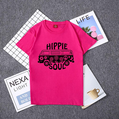 Καθημερινή γυναικεία μπλούζα με εκτύπωση και κοντό μανίκι σε διάφορα χρώματα