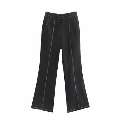 Pantaloni eleganti de dama cu talie inalta, cu crapaturi