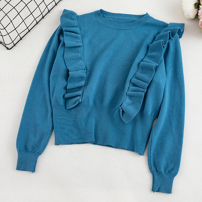 Alkalmi női pulóver fürtökkel és hosszú ujjú több színben