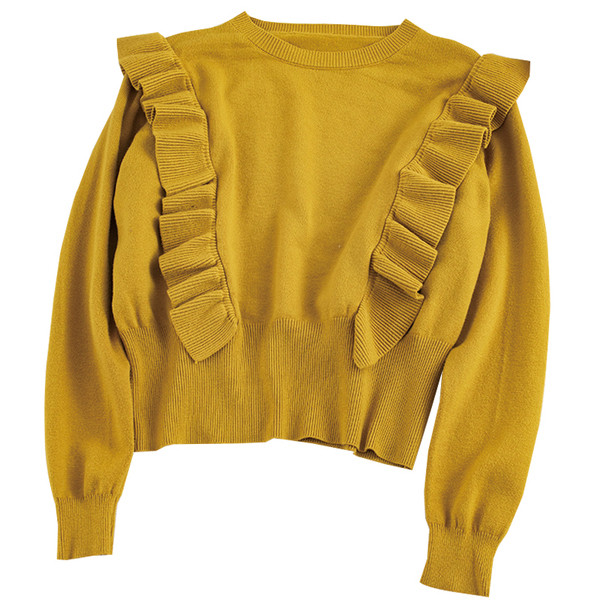 Alkalmi női pulóver fürtökkel és hosszú ujjú több színben