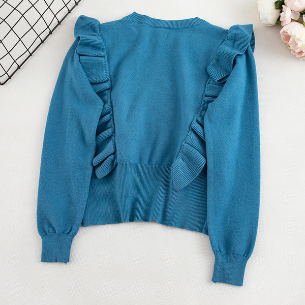 Alkalmi női pulóver fürtökkel és hosszú ujjú több színben