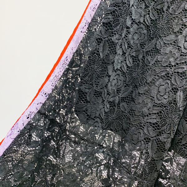 Fusta de dama din dantela cu talie inalta si dantela in negru