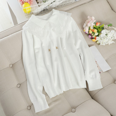 Μοντέρνο  γναικείο πουλόβερ  με δαντέλα σε διάφορα χρώματα