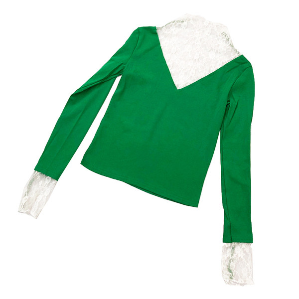 Γυναικεία καθημερινή μπλούζα με μακριά μανίκια και δαντέλα σε τέσσερα χρώματα