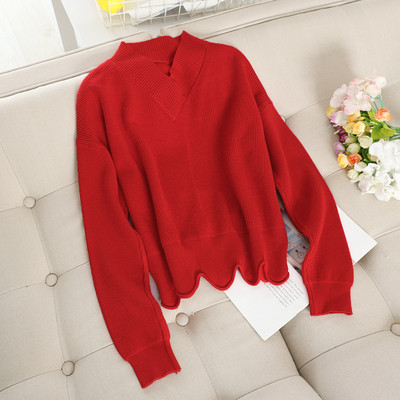 Μοντέρνο γυναικείο πουλόβερ  με V-λαιμόκοψη σε διάφορα χρώματα