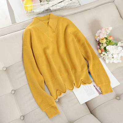 Μοντέρνο γυναικείο πουλόβερ  με V-λαιμόκοψη σε διάφορα χρώματα