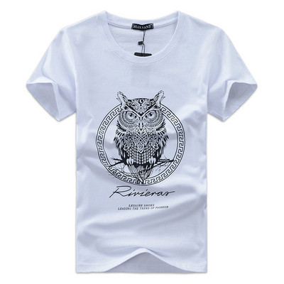 Νέο μοντέλο ανδρικό T-shirt με εφαρμογή και O-λαιμόκοψη σε λευκό, γκρι, μαύρο και πράσινο χρώμα