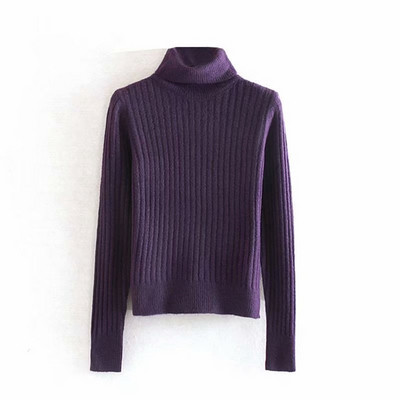 Γυναικείο πουλόβερ υψηλό κολάρο σε τρία χρώματα - καθαρό μοντέλο