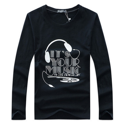 Bluză bărbătească modernă cu mâneci lungi și decolteu O în mai multe culori