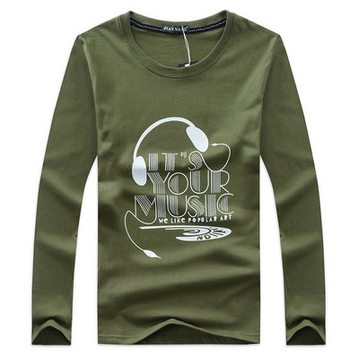 Bluză bărbătească modernă cu mâneci lungi și decolteu O în mai multe culori