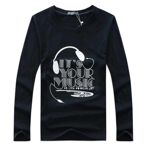 Bluză bărbătească modernă cu mâneci lungi și decolteu O în mai multe culori