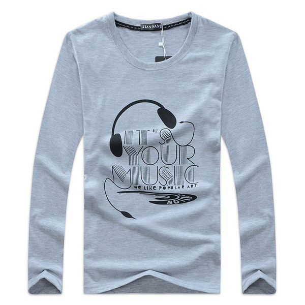 Bluză bărbătească modernă cu mâneci lungi și decolteu O în mai multe culori