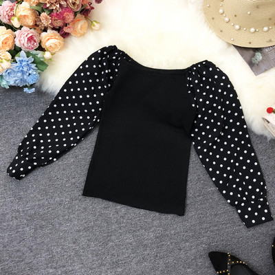 Γυναικεία καθημερινή  μπλούζα με λαιμόκοψη και φαρδιά μανίκια σε διάφορα χρώματα