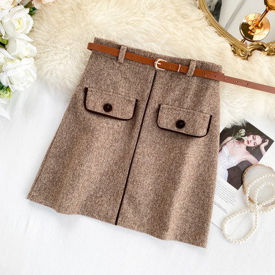 Fusta de dama moderna cu curea in mai multe culori