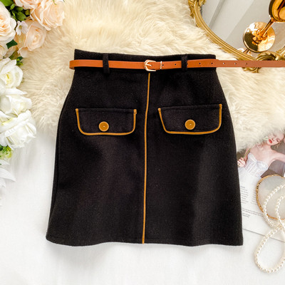 Fusta de dama moderna cu curea in mai multe culori