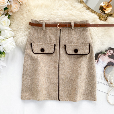 Fusta de dama moderna cu curea in mai multe culori