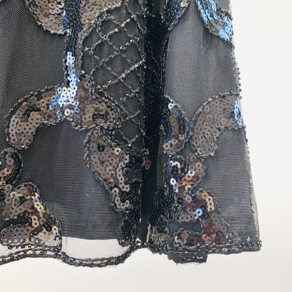 Rochie de dama stilata cu model croiat paiete in culoarea neagra