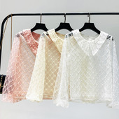 Bluza de dama cu dantela in alb, galben si roz