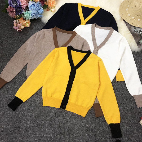 Cardigan de dama in patru culori cu nasturi si maneci lungi