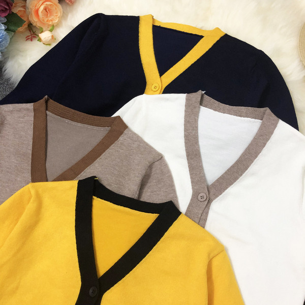 Cardigan de dama in patru culori cu nasturi si maneci lungi