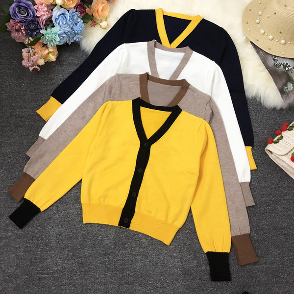 Cardigan de dama in patru culori cu nasturi si maneci lungi