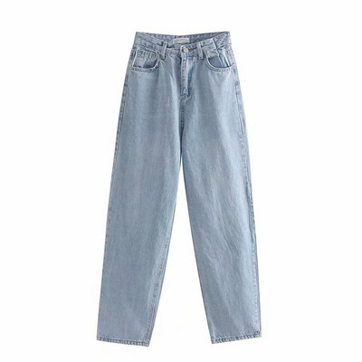 Γυναικεία καθημερινά τζιν σε γαλάζιο χρώμα - ευρύ μοντέλο