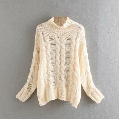 Γυναικείο casual πουλόβερ με κολάρο πόλο