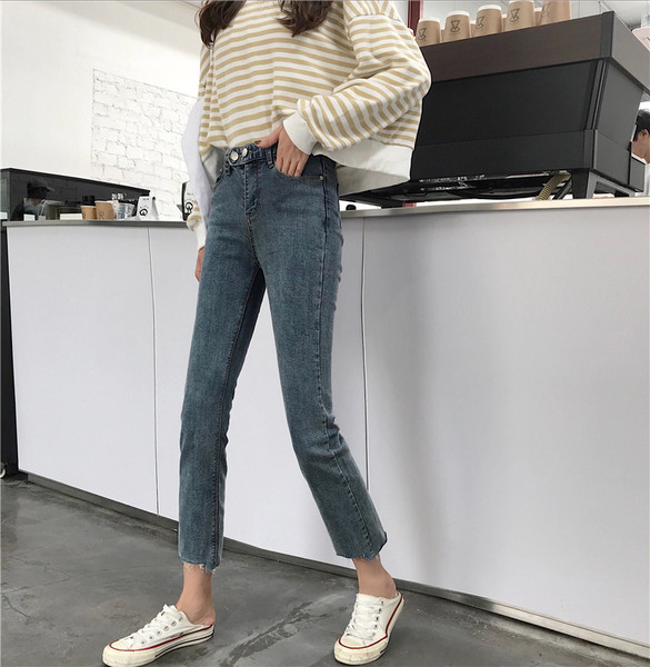 Női farmer sima modell magas derékkal, két színben