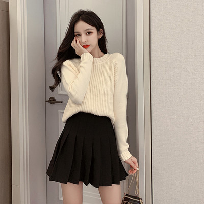 Νέο μοντέλο γυναικείο πουλόβερ  με λαιμόκοψη και μακρύ μανίκι - διάφορα χρώματα