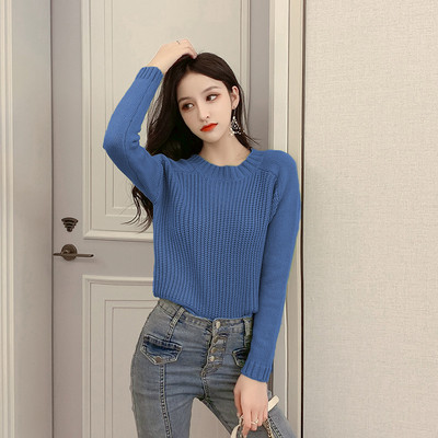 Νέο μοντέλο γυναικείο πουλόβερ  με λαιμόκοψη και μακρύ μανίκι - διάφορα χρώματα