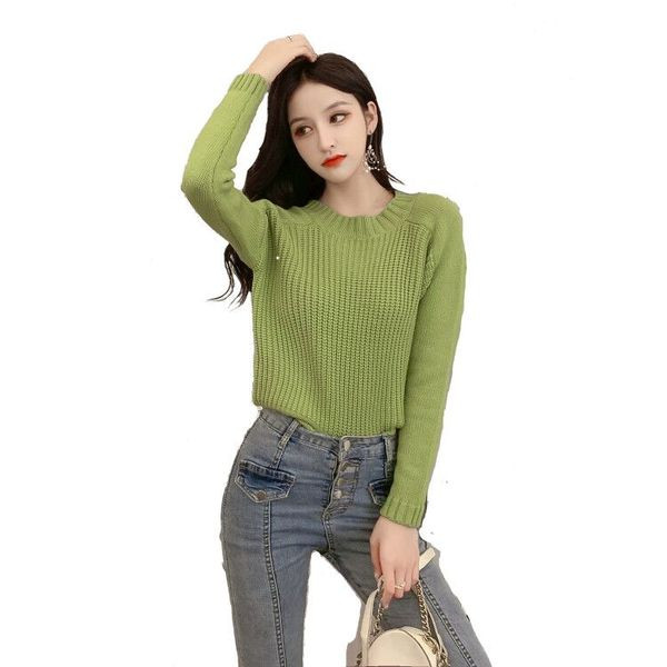 Νέο μοντέλο γυναικείο πουλόβερ  με λαιμόκοψη και μακρύ μανίκι - διάφορα χρώματα