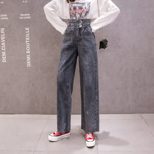 Model nou de blugi de dama actuali cu talie inalta - model larg in negru si albastru