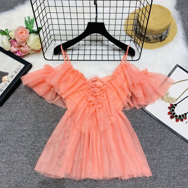 Γυναικεία μοντέρνα μπλούζα τούλι σε πολλά διαφορετικά χρώματα