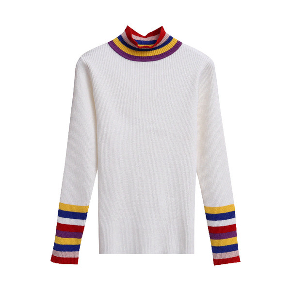 Μοντέρνα γυναικεία μπλούζα με χρωματιστά μανίκια και κολάρο