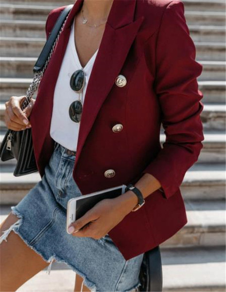 Γυναικείο σακάκι  με κουμπιά και μανίκια 3/4 σε μπορντό και μπλε χρώμα
