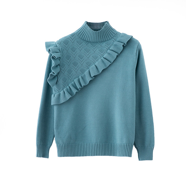 Bluză de damă modernă cu bucle în alb, roșu, albastru și negru