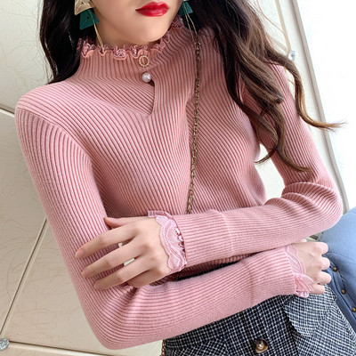 Μοντέρνα γυναικέια μπλούζα με δαντέλα και πέρλες σε διάφορα χρώματα