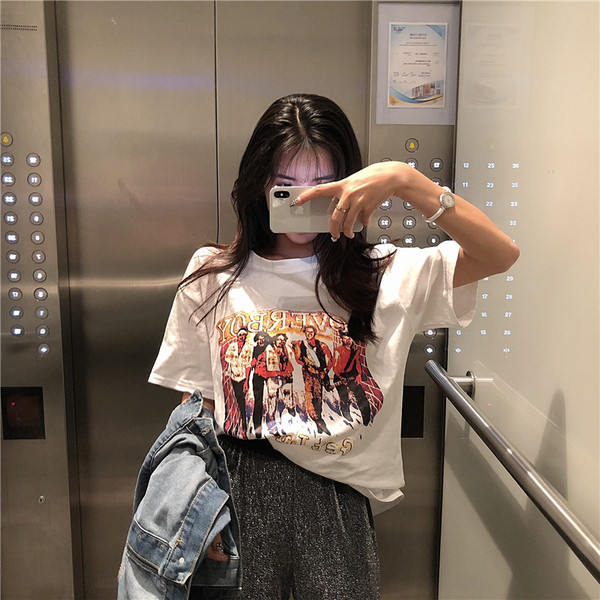 Tricou dama cu aplicatie de culoare in alb si negru