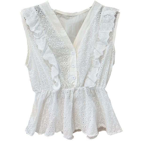 Maieu de damă cu decolteu spitz și nasturi în roz și galben