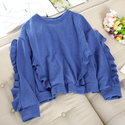 Női alkalmi pulóver fürtökkel és ovális nyakkivágással több színben