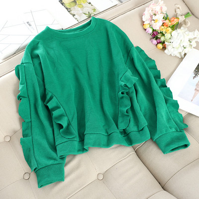 Női alkalmi pulóver fürtökkel és ovális nyakkivágással több színben