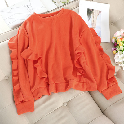 Női alkalmi pulóver fürtökkel és ovális nyakkivágással több színben