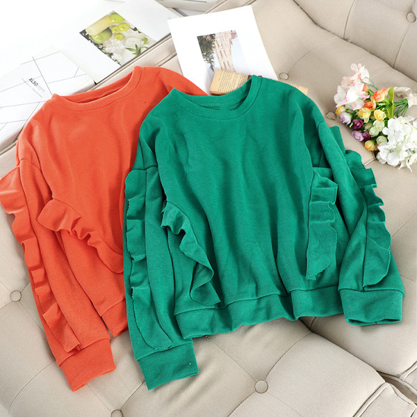 Női alkalmi pulóver fürtökkel és ovális nyakkivágással több színben