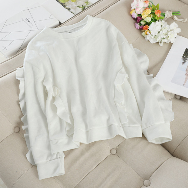 Női alkalmi pulóver fürtökkel és ovális nyakkivágással több színben