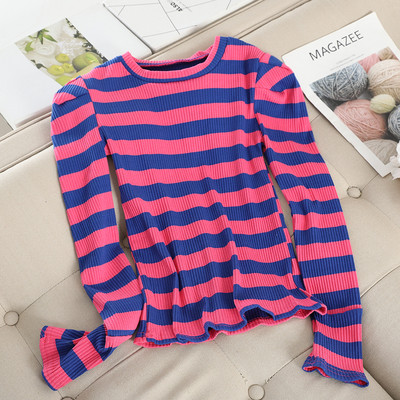 Bluză casual de damă în dungi, cu decolteu O