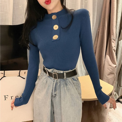 Bluză de damă modernă cu element metalic în patru culori