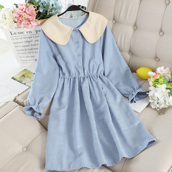 Női alkalmi ruha gombokkal és gallérral több színben