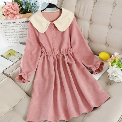 Női alkalmi ruha gombokkal és gallérral több színben