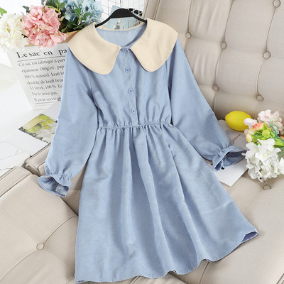 Női alkalmi ruha gombokkal és gallérral több színben